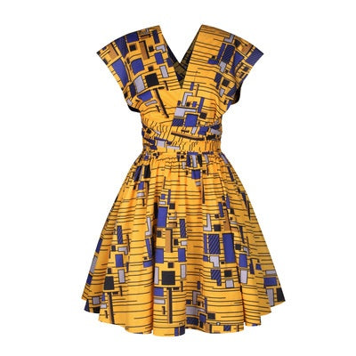 Printed African pleated skirt