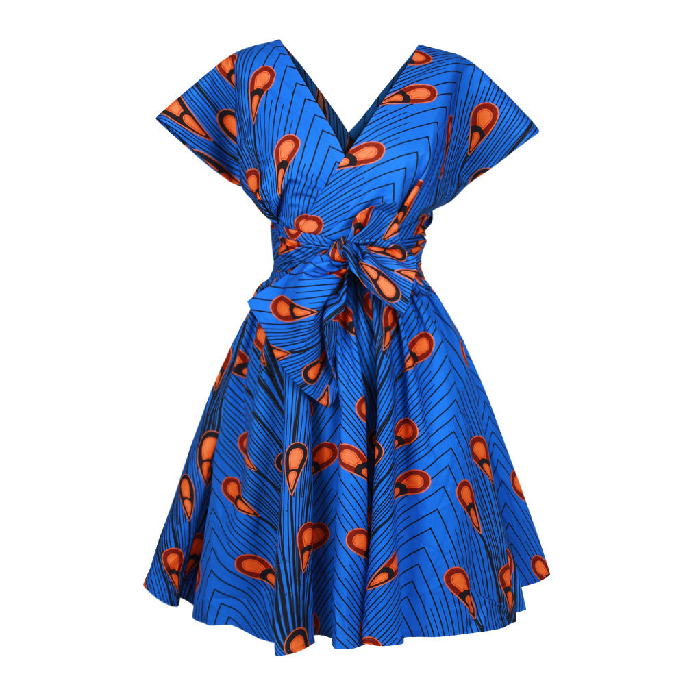 Printed African pleated skirt