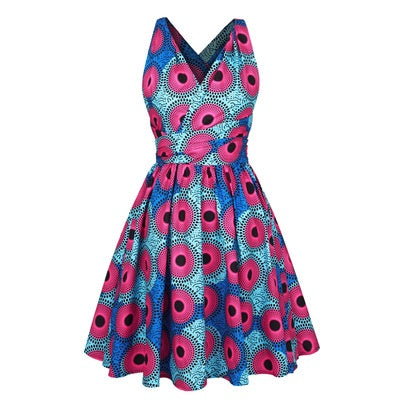 Printed African pleated skirt
