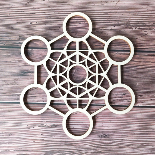 Wooden Grid Purification Crystal Healing Plate Wall Decoration